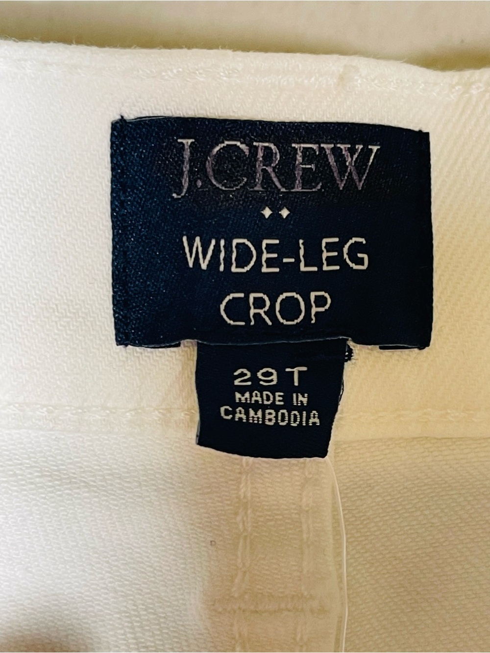 J Crew Fac NWT Tall Wide Leg Cropped Jeans in All Day Stretch Size 29T in White - Picture 8 of 15